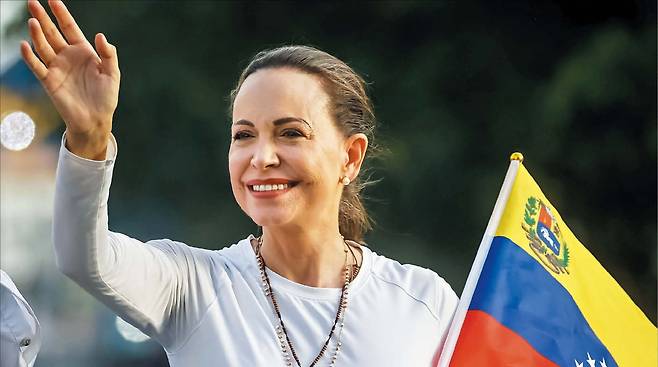베네수엘라의 야권 지도자이자 지난해 노벨평화상 수상자인 마리아 코 리나 마차도. /조선일보DB