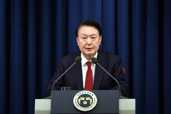 Former President Yoon Suk Yeol announces a state of emergency martial law on Dec. 3, 2024. [PRESIDENTIAL OFFICE]