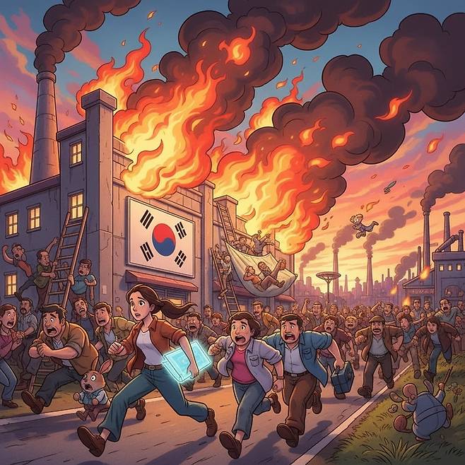 한국 제조업에 불이 났는데 말이죠….  <제미나이로 생성>