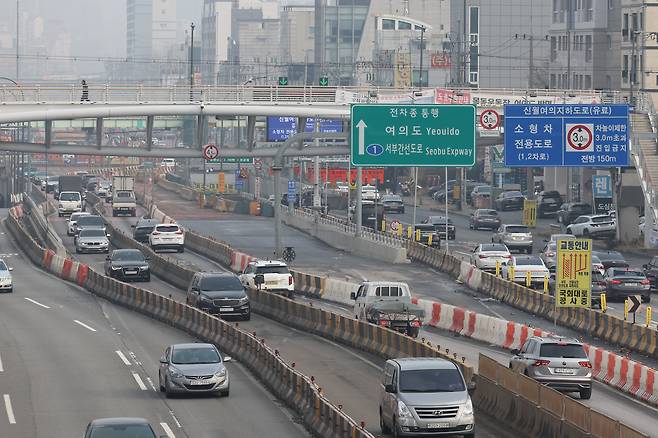 서울 양천구 신월동 신월여의지하도로(신월IC∼여의대로) 진입 구간 모습./연합뉴스