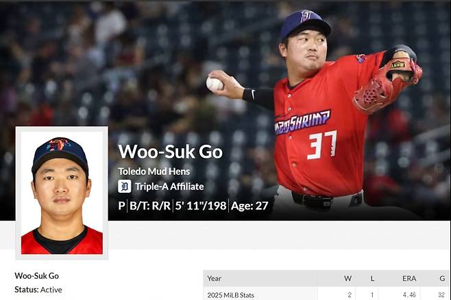 사진=Milb닷컴 캡처