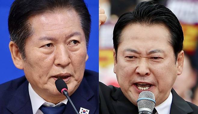 [서울=뉴시스] 왼쪽부터 정청래 더불어민주당 대표, 장동혁 국민의힘 대표. (사진=뉴시스DB) *재판매 및 DB 금지