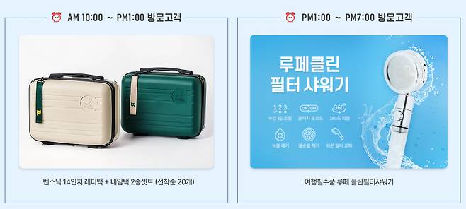 서울·부산·창원 지사에서는 방문 시간에 따라 레디백과 필터 샤워기를 선착순 증정하고 있다. 사진제공|팜투어