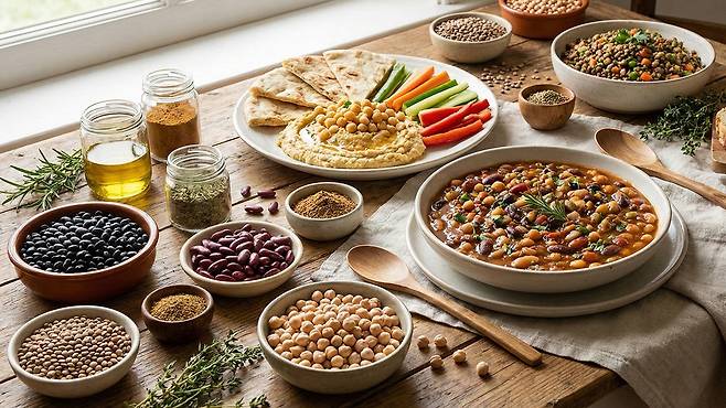 콩에는 저항성 전분과 프리바이오틱스가 풍부하다｜출처: Gemini 생성