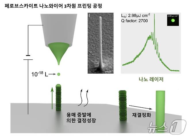페로브스카이트 나노 레이저 3차원 프린팅 공정 (KAIST 제공) /뉴스1