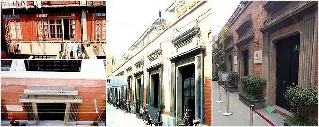 상하이 대한민국 임시정부 청사 외관.왼쪽부터▲복원전▲복원직후(1993년)▲최근 모습.ⓒ삼성