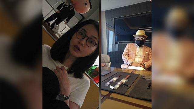 2022년 9월 최재영 목사가 촬영한 영상에 찍힌 김건희 여사. 김 여사 손목에 사업가 서성빈 씨로부터 받은 '바쉐론 콘스탄틴' 시계로 추정되는 시계가 있다. (왼쪽, 사진 출처=서울의 소리) / 사업사 서성빈 씨가 김건희 여사에게 전달하기에 앞서 찍은 시계 사진. (오른쪽, 사진 제공=서성빈 씨)