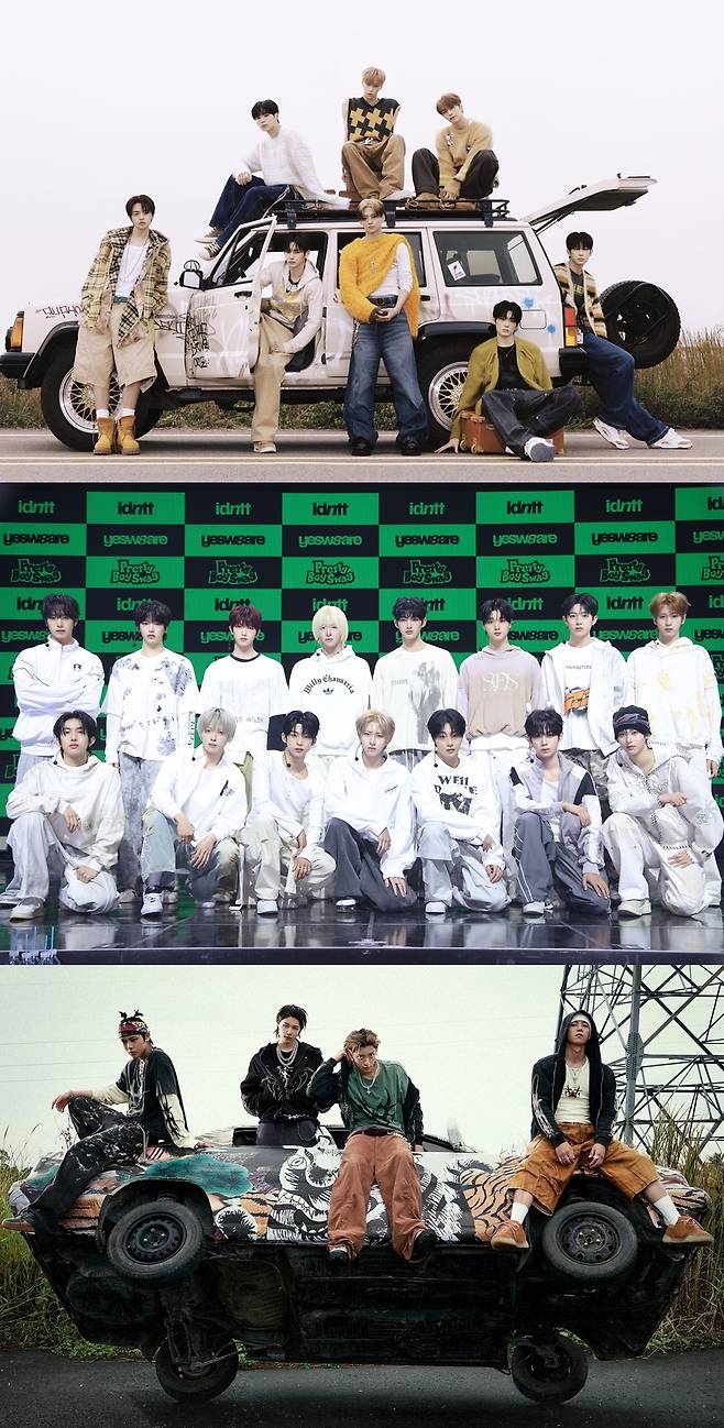 그룹 알파드라이브원, 아이덴티티 예스위아, 롱샷(왼쪽부터), 사진제공|각 소속사