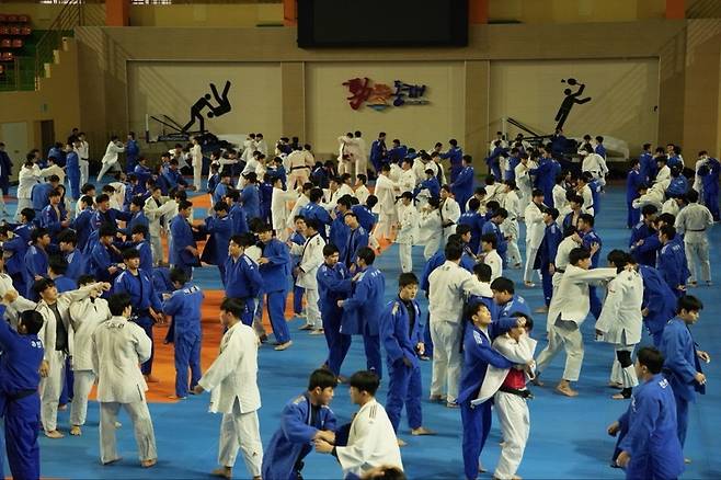 동해시에서 전지훈련 중인 유도 선수들 [동해시 제공. 재판매 및 DB 금지]