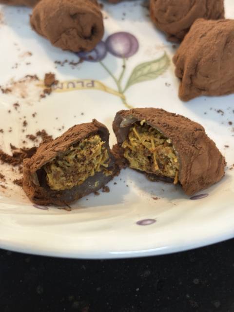 완성된 저당 두쫀쿠 단면