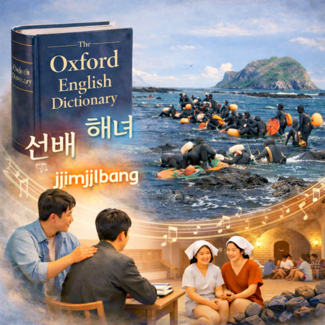 AI가 생성한 이미지. 옥스퍼드영어사전에 추가된 선배, 해녀, 찜질방