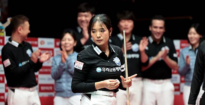 우리금융캐피탈의 여자 수호신 스롱 피아비. PBA 제공