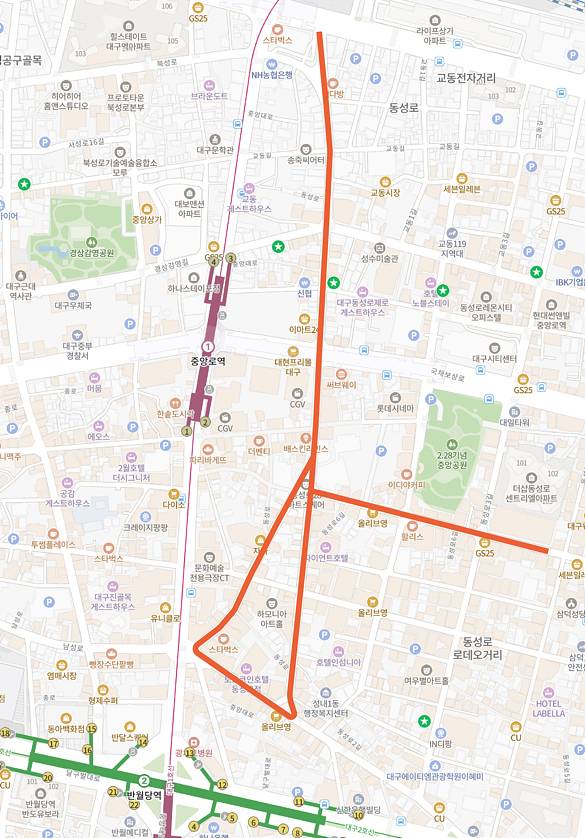 옥외광고물 등의 특정구역 위치도. 대구시 제공