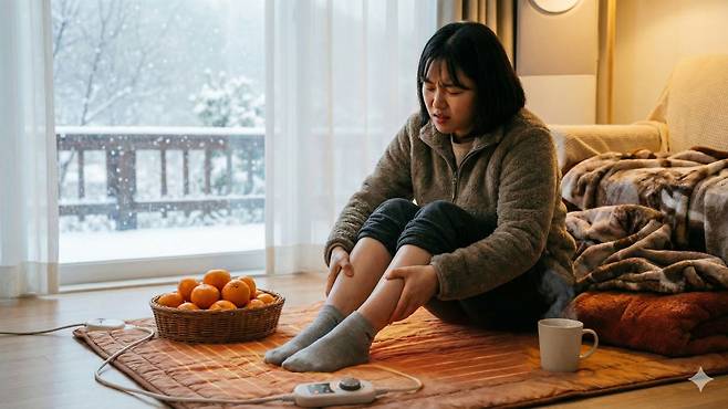 겨울철 잦은&nbsp;온열기구&nbsp;사용은&nbsp;하지정맥류&nbsp;증상을&nbsp;악화시킨다｜출처: Gemini 생성