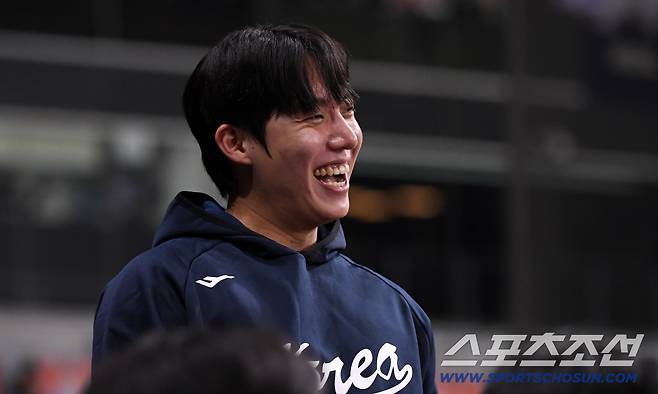 2025 K-BASEBALL SERIES 대한민국과 체코의 평가전이 8일 고척스카이돔에서 열렸다. 원태인이 미소 짓고 있다. 고척=박재만 기자 pjm@sportschosun.com/2025.11.08/