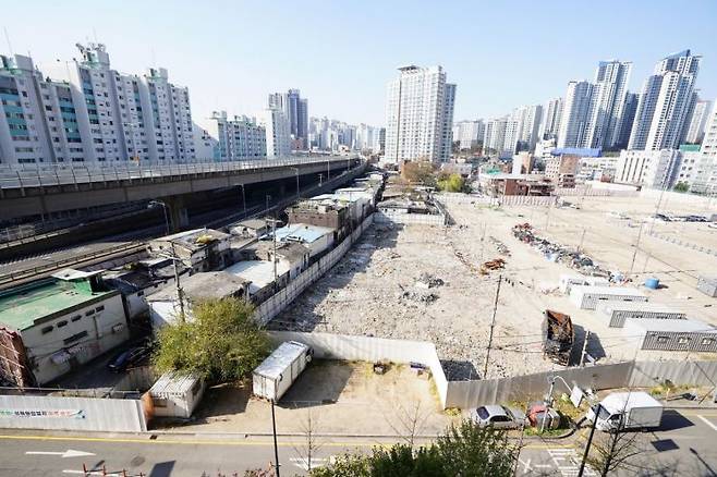 철거가 진행 중인 신월곡1구역 전경. 성북구 제공.