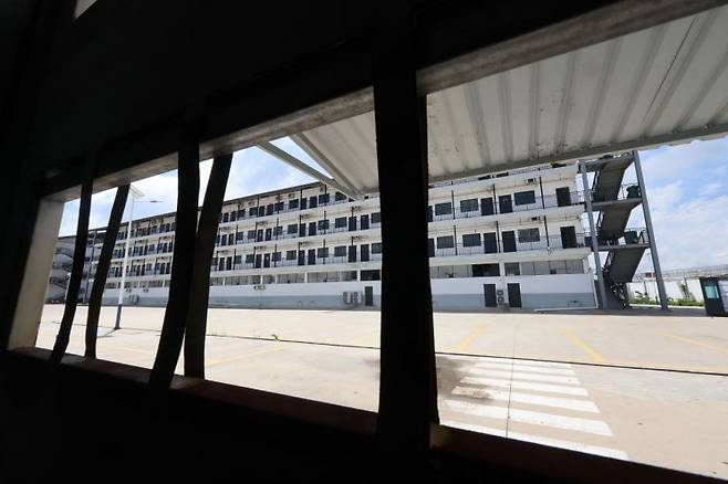 캄보디아 프놈펜 인근 프린스그룹이 운영하는 범죄단지로 알려진 태자단지의 모습. 연합뉴스