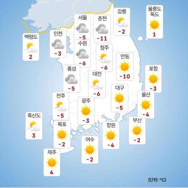 ⓒ기상청 내일(9일) 오전 날씨