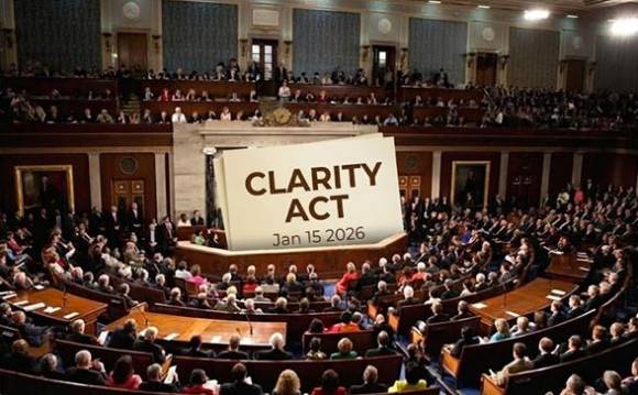 이번 마크업은 CLARITY 법안이 상원 본회의라는 더 큰 무대로 나아가기 위해 반드시 넘어야 할 1차 관문이다. [사진=AI 생성 이미지.]