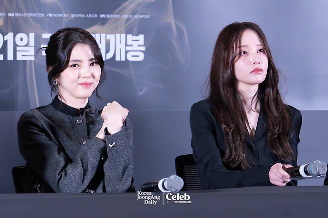 The cast of the film “Project Y” during a press conference at the Lotte Cinema World Tower in Jamsil, southern Seoul on Jan. 8. [DANIELA GONZALEZ PEREZ]