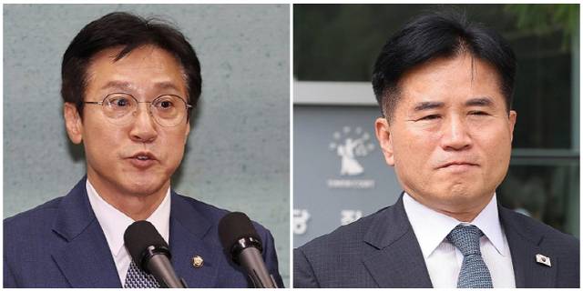 더불어민주당 신영대 의원(왼쪽)과 이병진 의원. 연합뉴스