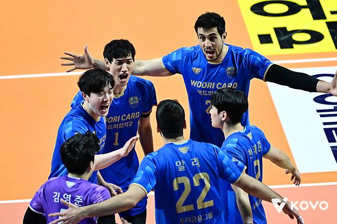 [서울=뉴시스] 남자 프로배구 우리카드. 2026.01.08. (사진=KOVO 제공). *재판매 및 DB 금지