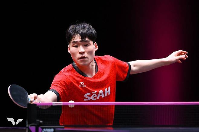 WTT 시리즈에 나선 장우진의 경기 장면 [WTT 인스타그램 캡처. 재판매 및 DB 금지]