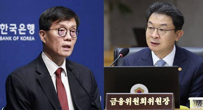 금융위원회는 스테이블코인 관련 디지털자산 기본법(2단계 입법) 관련 정부안을 한국은행 등 관계기관 협의를 거쳐 논의하고 있다. 사진은 이창용 한국은행 총재와 이억원 금융위원회 위원장 모습. (사진=한국은행, 연합뉴스)