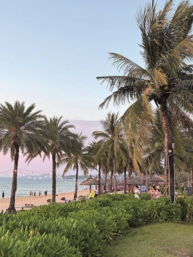 호텔에서 바로 이어진 롱비치 해변 해수욕장