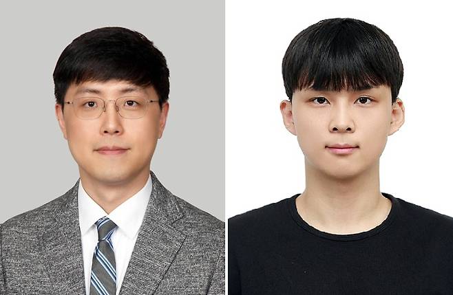 정지훈 금오공대 기계공학부 교수(왼쪽 사진)와 제1저자 서동원 석사과정./사진제공=금오공대