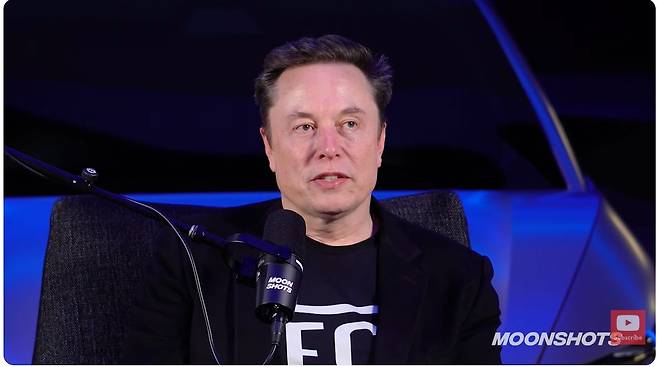 일론 머스크 테슬라 최고경영자 [피터 디아만디스 팟캐스트(Moonshots with Peter Diamandis) 유튜브 영상 캡처. 재판매 및 DB 금지]