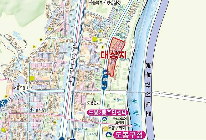 도봉제2구역 주택재개발사업 위치도 [도봉구 제공. 재판매 및 DB 금지]