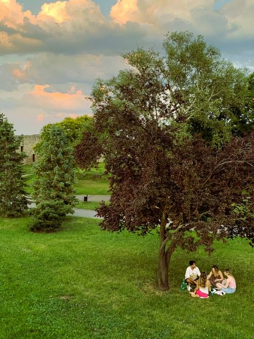 강변에 조성된 공원과 산책길