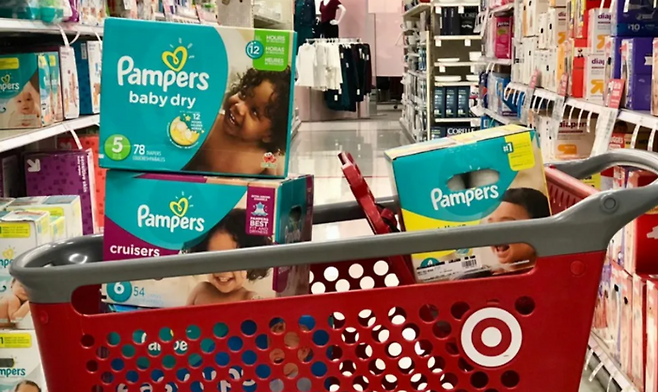 미국 대형마트 타겟의 기저귀.