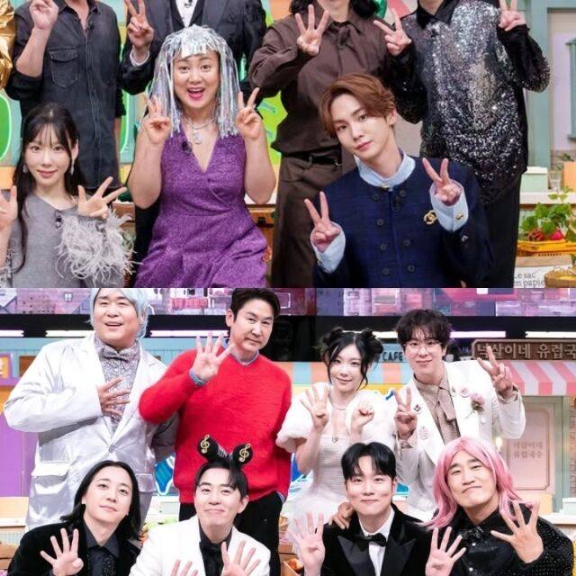 '놀라운 토요일' 300회 당시 박나래 키(위), 400회 기념 사진(아래) / '놀라운 토요일' 인스타그램