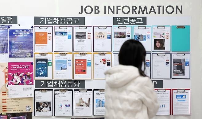 서울 소재 대학교 내 채용공고게시판의 모습. 뉴시스