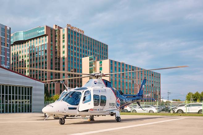 안동의료재단 안동병원 닥터헬기. /안동병원 제공