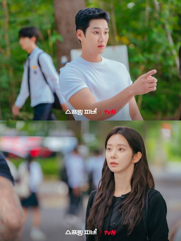 tvN 새 월화드라마 '스프링 피버'가 배우 안보현 이주빈의 케미를 내세워 로코 장르에 충실한 모습을 보이며 호평을 얻었다. /tvN