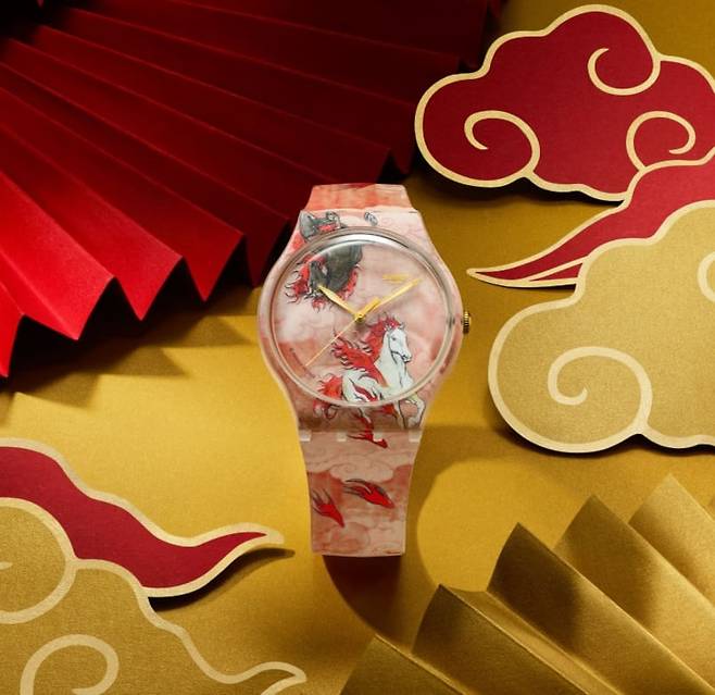 아티스트 위원제와 함께 가장 현대적이고 위트 있는 해석을 보여준, 스와치 ‘라이딩 더 클라우즈’. 스와치.