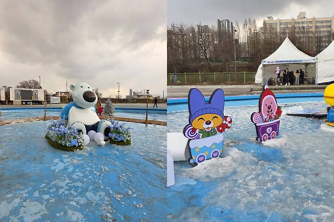 사진= 한강 잠원 눈썰매장 뽀로로/ 박병창 기자