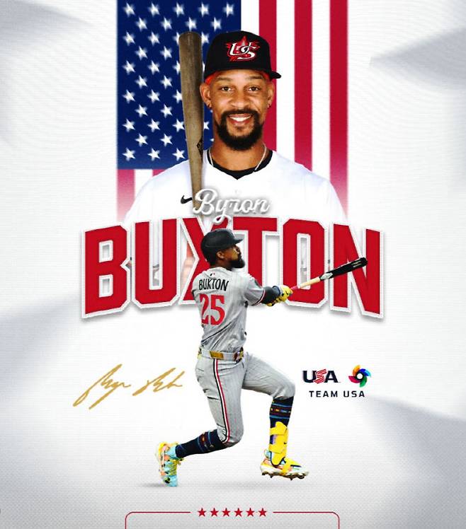 미국 WBC 야구대표팀 참가를 선언한 바이런 벅스턴. 사진=미국 야구대표팀 SNS