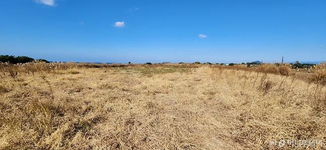 가파도 풍력발전기가 설치됐던 자리. 잦은 고장과 관리부족 등으로 현재는 철거된 상태다. /사진=김사무엘 기자