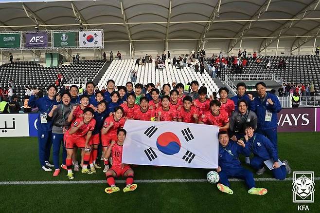 [서울=뉴시스] 한국 남자 23세 이하(U-23) 축구대표팀. (사진=대한축구협회 제공) *재판매 및 DB 금지