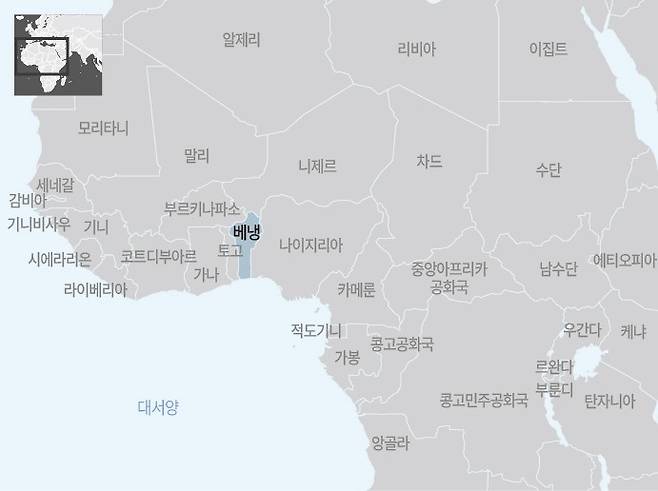 아프리카 베냉 지도 [제작 양진규]