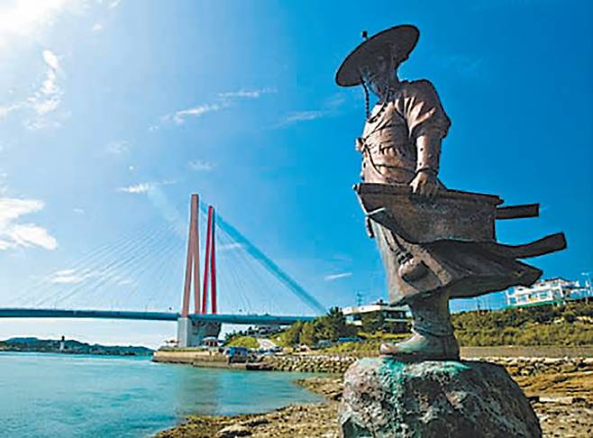 고뇌하는 이순신 동상(해남 명량)