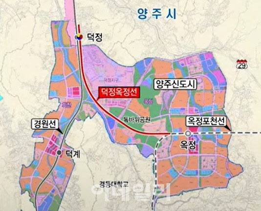 ‘덕정~옥정선’ 사업 계획도.(지도=경기도)