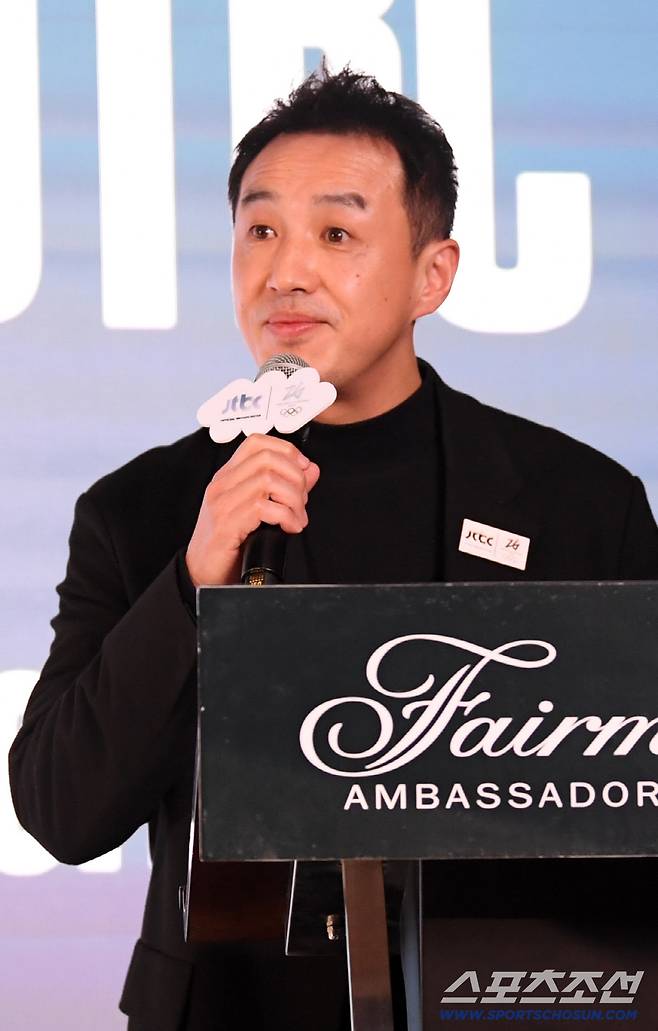 JTBC 2026 밀라노 코르티나 동계올림픽 기자간담회가 14일 서울 여의도 페어몬트 앰배서더에서 열렸다. 곽준석 JTBC 편성전략실장이 인사말을 하고 있다. 여의도=박재만 기자 pjm@sportschosun.com/2026.01.14/