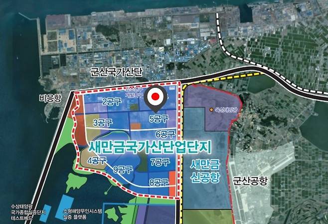 전북 군산 새만금 국가산단지 위치도.