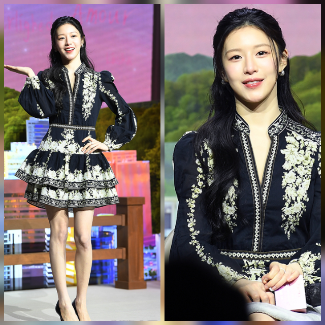 배우 고윤정이 블랙 미니원피스 하나로 무대를 런웨이처럼 만들었다. 사진=천정환 기자