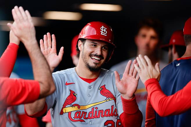 골든글러브 출신 3루수 놀란 아레나도가 세인트루이스 카디널스를 떠나 애리조나 다이아몬드백스 유니폼을 입는다. 사진은 세인트루이스에서 활약한 아레나도. /사진=로이터